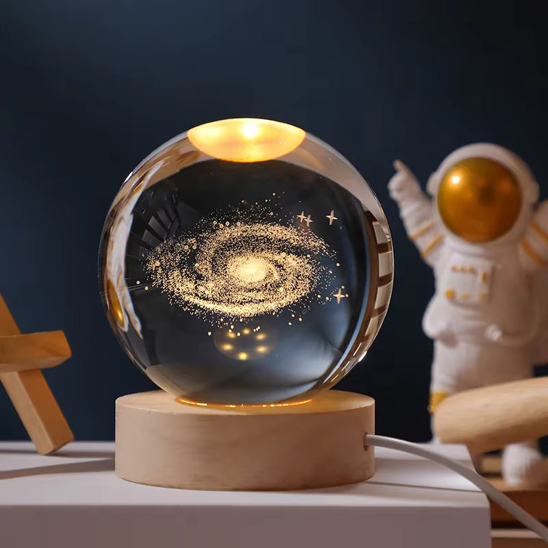 3D Crystal Ball – Galaxy (7 Color Base)